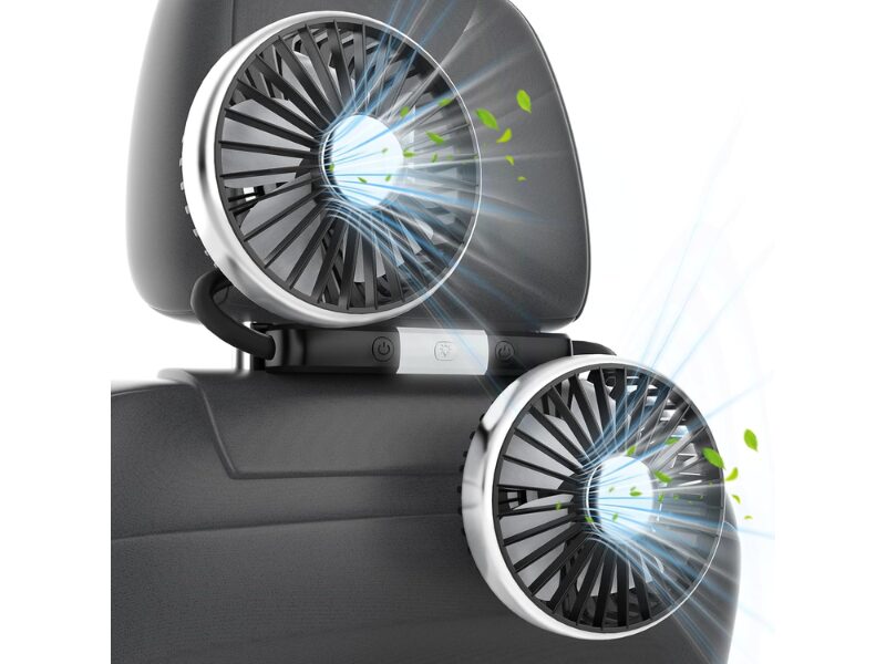 Hayousui dual-head USB backseat car fan with flexible adjustable cooling arms