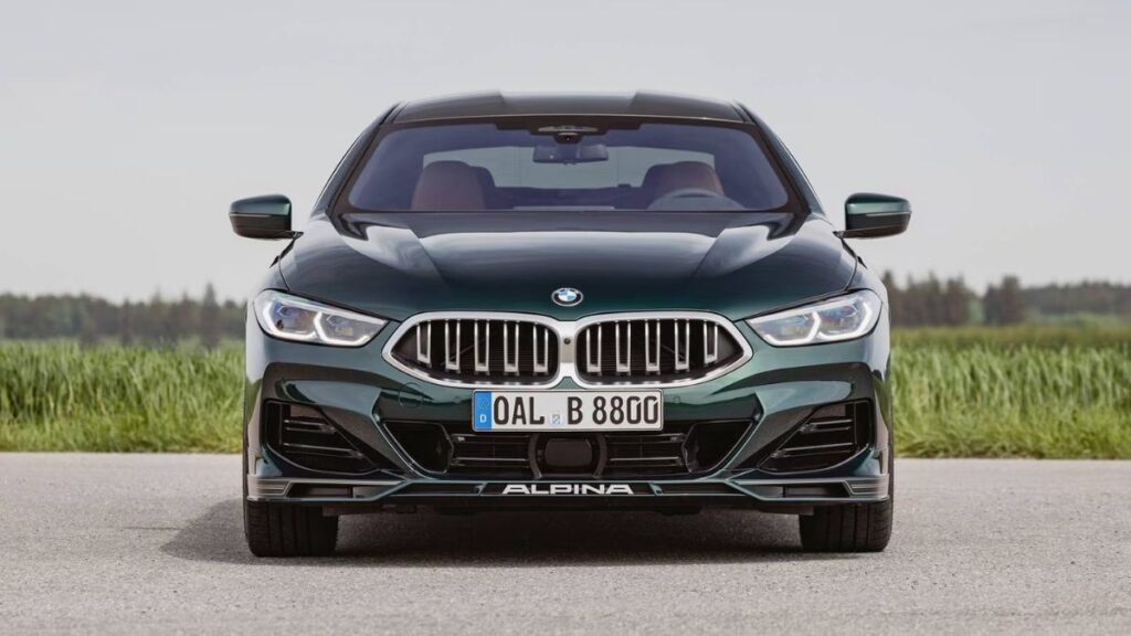 2023 BMW Alpina B8 Gran Coupe front view with signature Alpina styling and luxury grand touring design