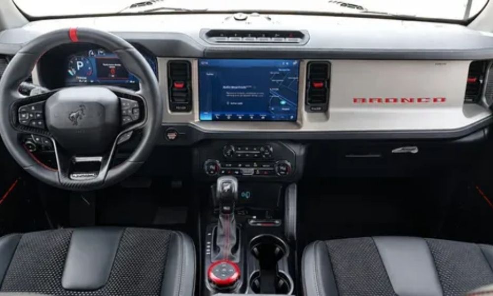 2023 Ford Bronco Raptor interior with SYNC 4 infotainment system