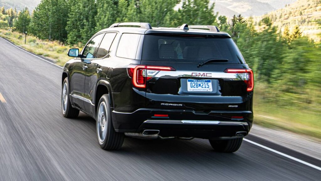 2023 GMC Acadia rear view with LED taillights and spacious cargo area