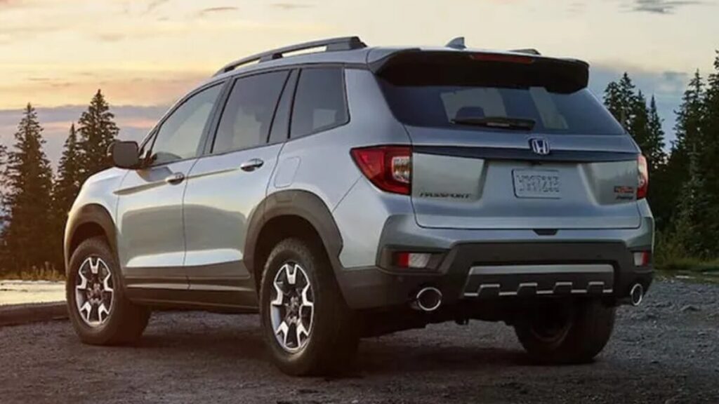 2023 Honda Passport rear view highlighting cargo-friendly design and rugged SUV styling