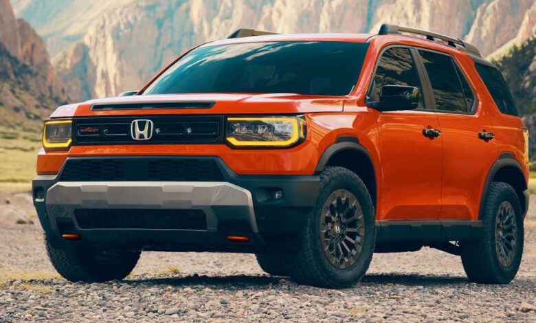2026 Honda Passport front view showing redesigned grille and LED headlights