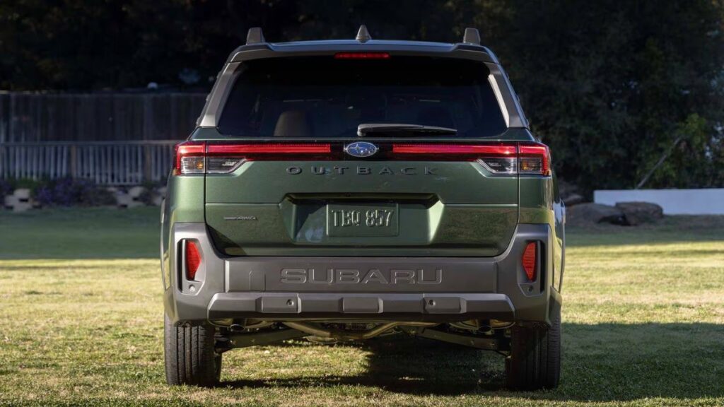 2026 Subaru Outback rear view showing full-width taillight bar