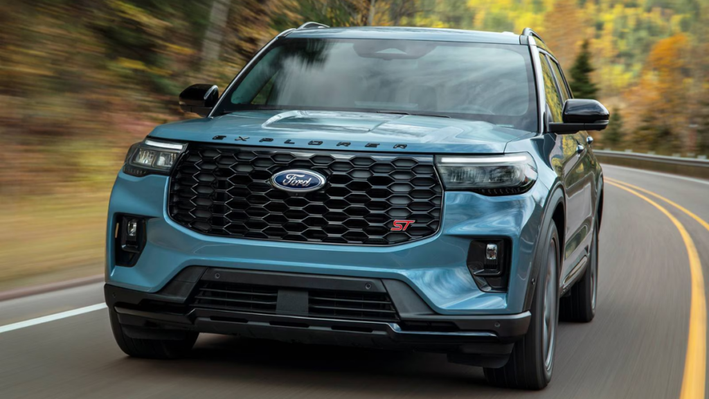 SUV driving on the road