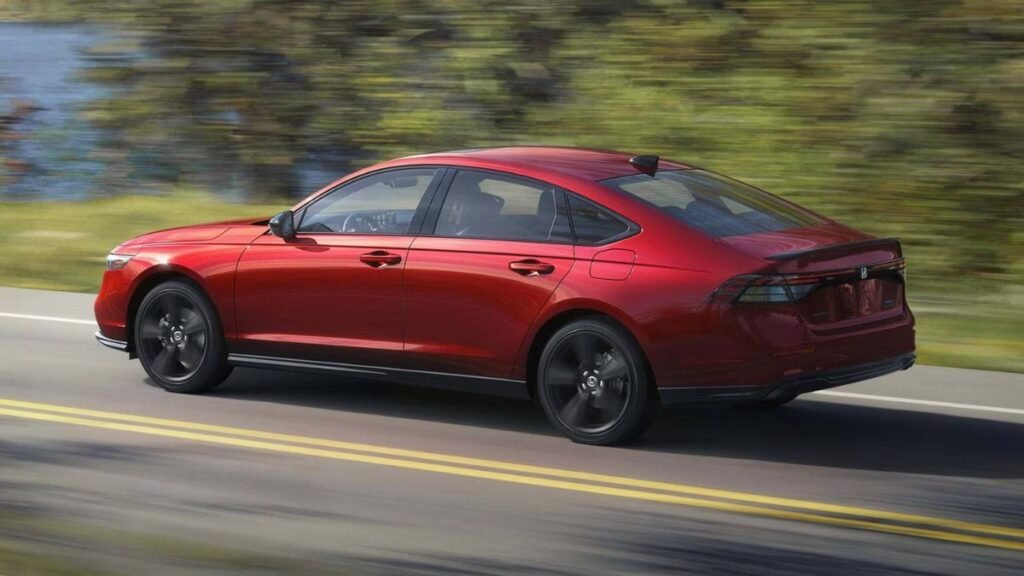 2026 Honda Accord side profile showing its long body and four door sedan design
